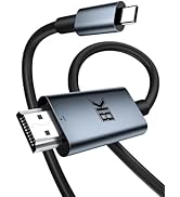 KAKAPOZO USB C to HDMI 2.1 Cable 6.6FT 8K@60Hz [4K@144Hz 120Hz] Type C to HDMI Cord Support HDCP2...