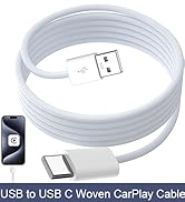 APAPATEK Upgrade Woven Car Carplay Cable for iPhone 15 16 Pro Max, 6.6ft USB A to USB C Cable Car...