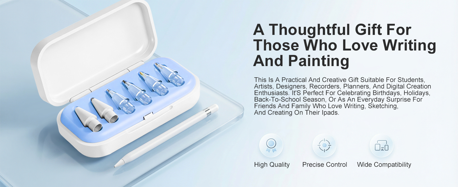 Replacement Tips for Apple Pencil Pro/USB C/2nd Gen/1st Gen Tips with Storage Box