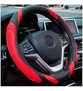 Osilly 15 Inch Car Leather Steering Wheel Cover, Automotive Accessories Elastic Breathable Anti-S...