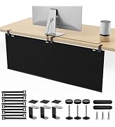 ERGO COLLECT No Drill Under Desk Cable Management and Privacy Panel 2 in 1 | Modesty Panel with C...