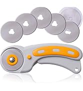 WA Portman Rotary Cutter Set with Blades - 45mm Rotary Cutter with Safety Lock - 5 Extra SKS-7 St...