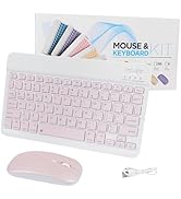 CHUYI Wireless Bluetooth Keyboard and Mouse Combo, Compact Ultra-Thin Sleek Design Cordless Recha...