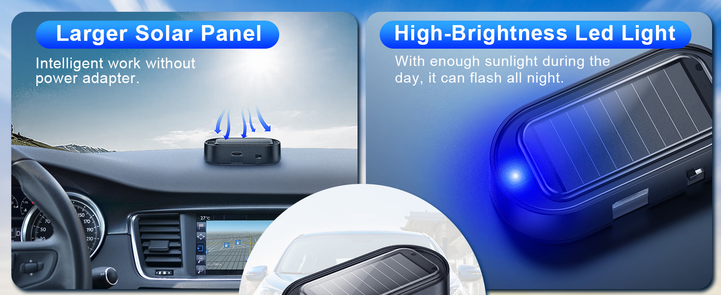 Larger Solar Panel car alarms