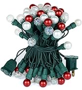 BOHON Christmas Lights Outdoor 19FT 70 LED String Lights Multi Color Globe String Lights with Pea...