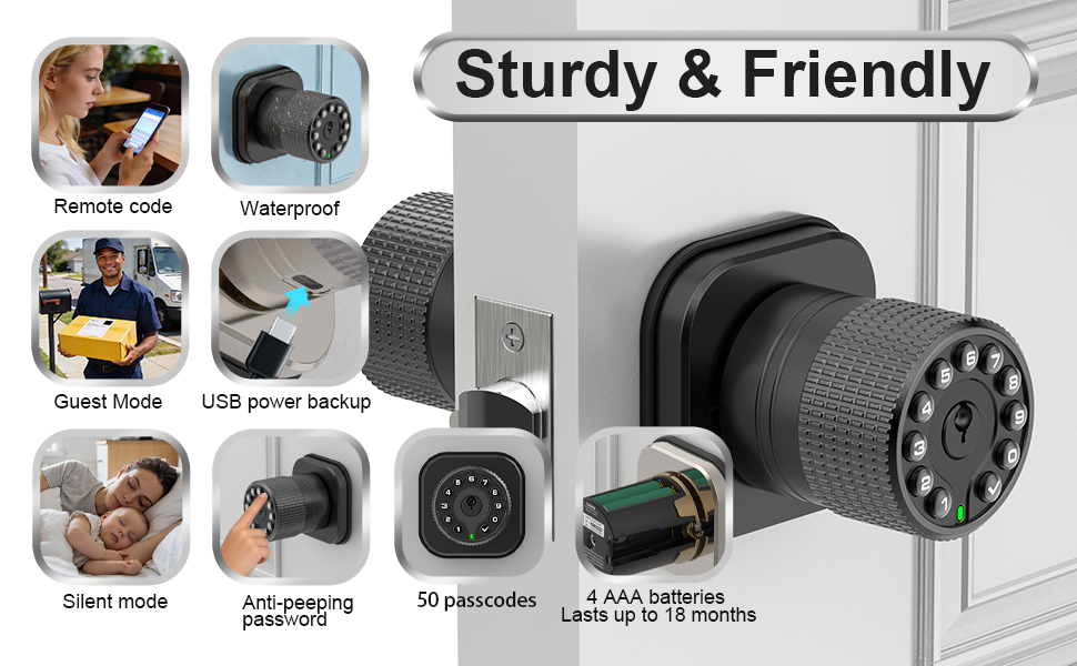 door knob with keypad