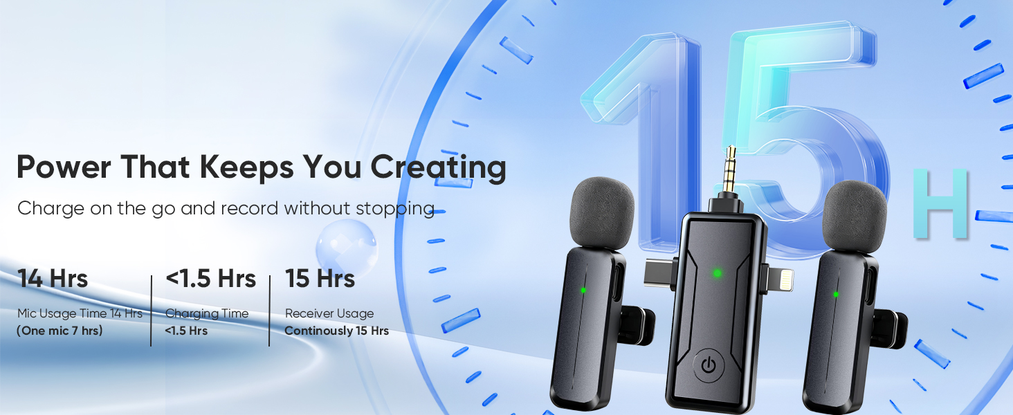 wireless lavalier microphone using time