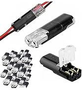 Double Wire Plug in Connector, Double-Wire Push-in Connector with Locking Buckle, Waterproof Doub...