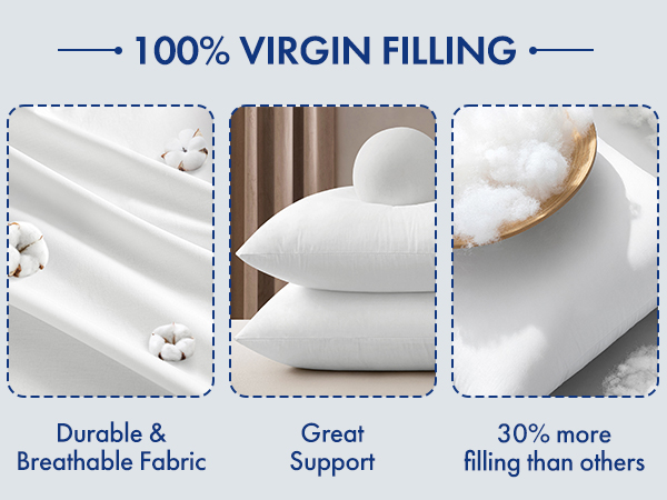 MIULEE Pillow Inserts,100% Virgin Microfiber with Cotton Cover Throw Pillows for Couch Sofa and Bed