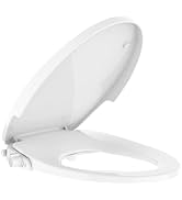 Bidet Toilet Seat for Round Toilet, Non-Electric Dual Nozzle Bidet Attachment with Soft Close Lid...