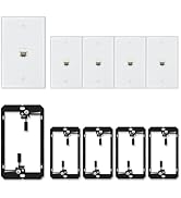 iwillink 10Gbps Ethernet Wall Plate Cat6A, 1-Port Ethernet Wall Plate and Jack Outlet, Keystone R...