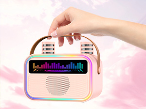mini karaoke machine with 2 wireless microphones