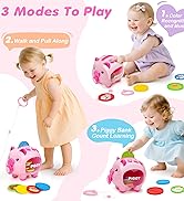 Piggy Bank for Kids, Toddler Toys for 1 Year Old Girl, Musical Number Counting &amp; Color Learning C...