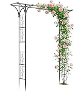 Garden Arch Trellis 7FT Wedding Arch Backdrop Stand,Metal Garden Arbor Trellis for Plant Climbing...