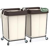 Laundry Hamper with Wheels, Laundry Basket with Wheels Laundry Sorter Cart, Narrow Slim Clothes H...
