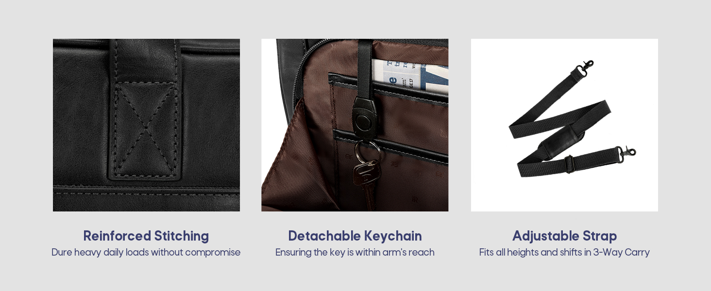 Durable Men‘s Laptop Briefcase Crafted with Reinforced Details