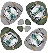 Dual-sides Faux Leather Placemats and Coasters Set of 6, Modern Washable Round Place Mats for Kit...