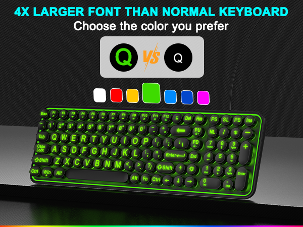 High visibility:4x Larger Font Than Normal Keyboard