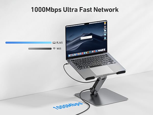 BENFEI Laptop Stand with USB C 6in1 Docking Station