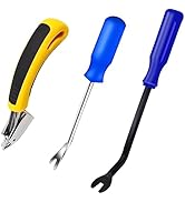 Sunxeke 3Pcs Heavy Duty Upholstery and Construction Staple Remover with Tack Puller Tool, Nail Pu...