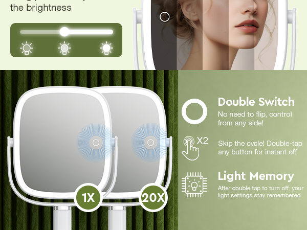 Double Switch,Skip the cycle! Double-tap any button for instant off, Light Memory