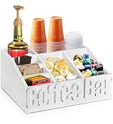 Coffee Bar Organizer for Coffee Bar Accessories, Wood Coffee Station Organizer for Countertop, Fa...