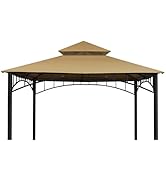 JANCANOPY Replacement Canopy roof Cover for Target Madaga Gazebo Model L-GZ136PST, (Brown Beige)
