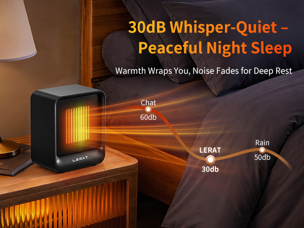 ultra quiet portable heater for nursery office library soundless operation winter warm air blower