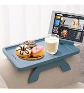 SINWANT Couch Arm Table, Bamboo Sofa Clip on Tray Tables,Sofa Armrest Tray with 360° Phone Holder...