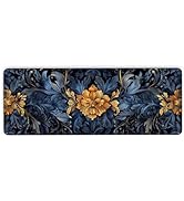 Vintage Flower Mousepad Desk Mat for Office &amp; Home, Abstract Plant Mouse Pad, Flowers and Leaves ...