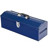 TCE ATB101U-1 Torin Portable Steel Tool Box: 19" Hip Roof Style with Metal Latch Closure and Remo...