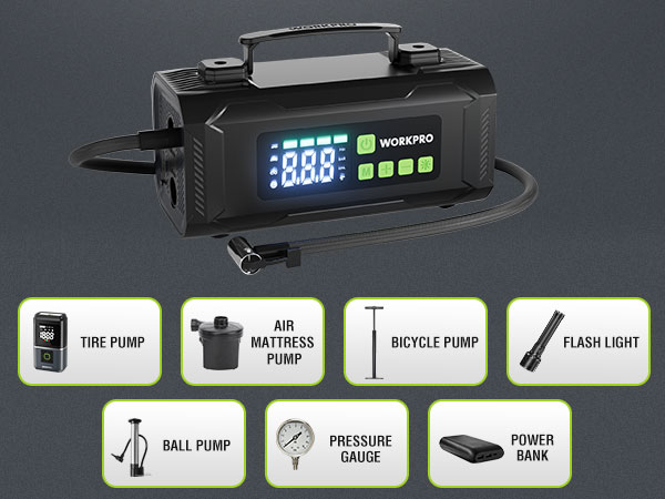 WORKPRO 12V Portable Air Inflator 