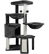 Xin Three Layer Cat Tree with Cat Condo and Two Hammocks,Darkgray …