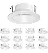 Anyhome 4 Inch Recessed Lighting Trim,Recessed Can Trim,Cover for Can Light, All Metal Stepped Ba...