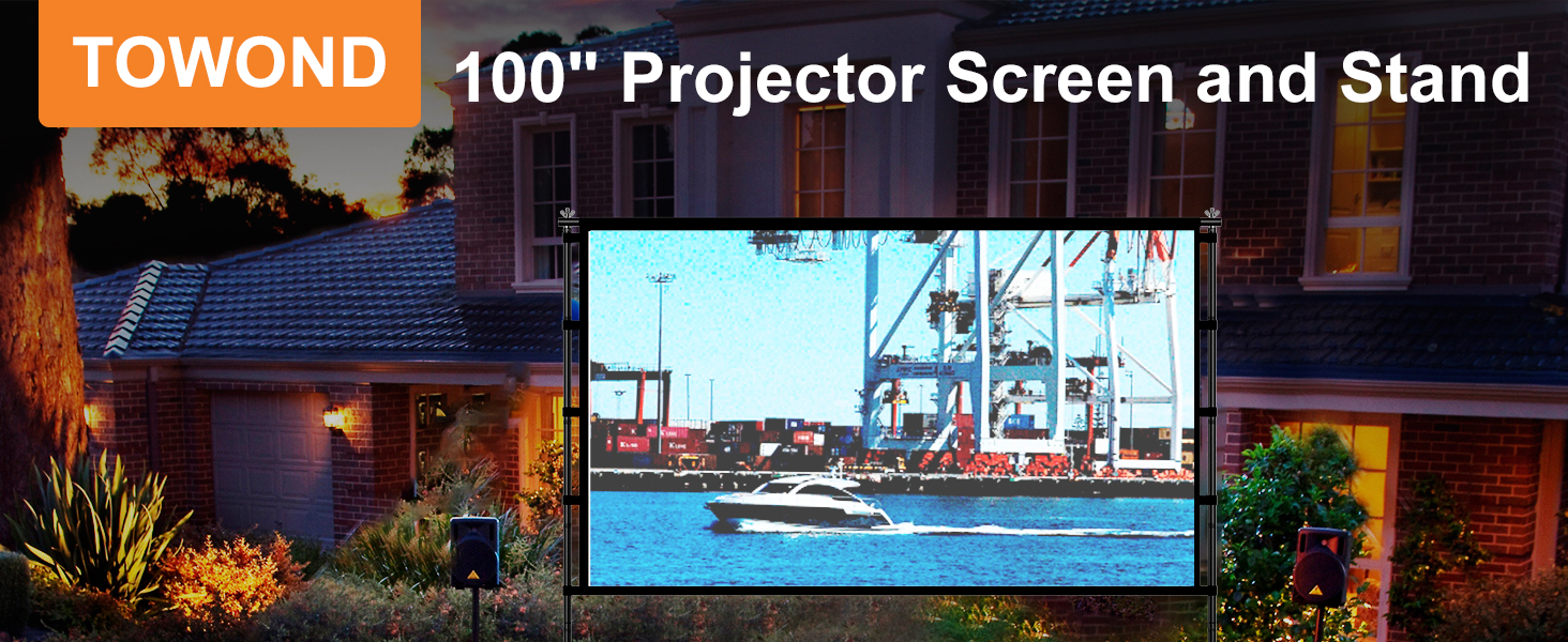 100 inch projector screen with stand