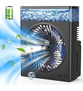 Misting Fan Portable, 8000mAh 8-Inch Rechargeable Battery Operated Fan with 600mL Water Tank, Coo...
