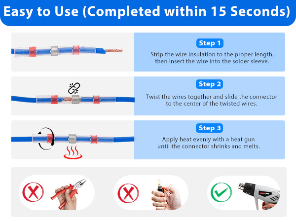 solderstick connectors heat shrink ticonn 100 pcs solder seal wire connectors