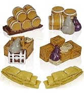 Warmtree 6 Pcs Wargaming Terrain Port Ships Cargo Piles, Terrain Scenery for Tabletop 28mm Miniat...