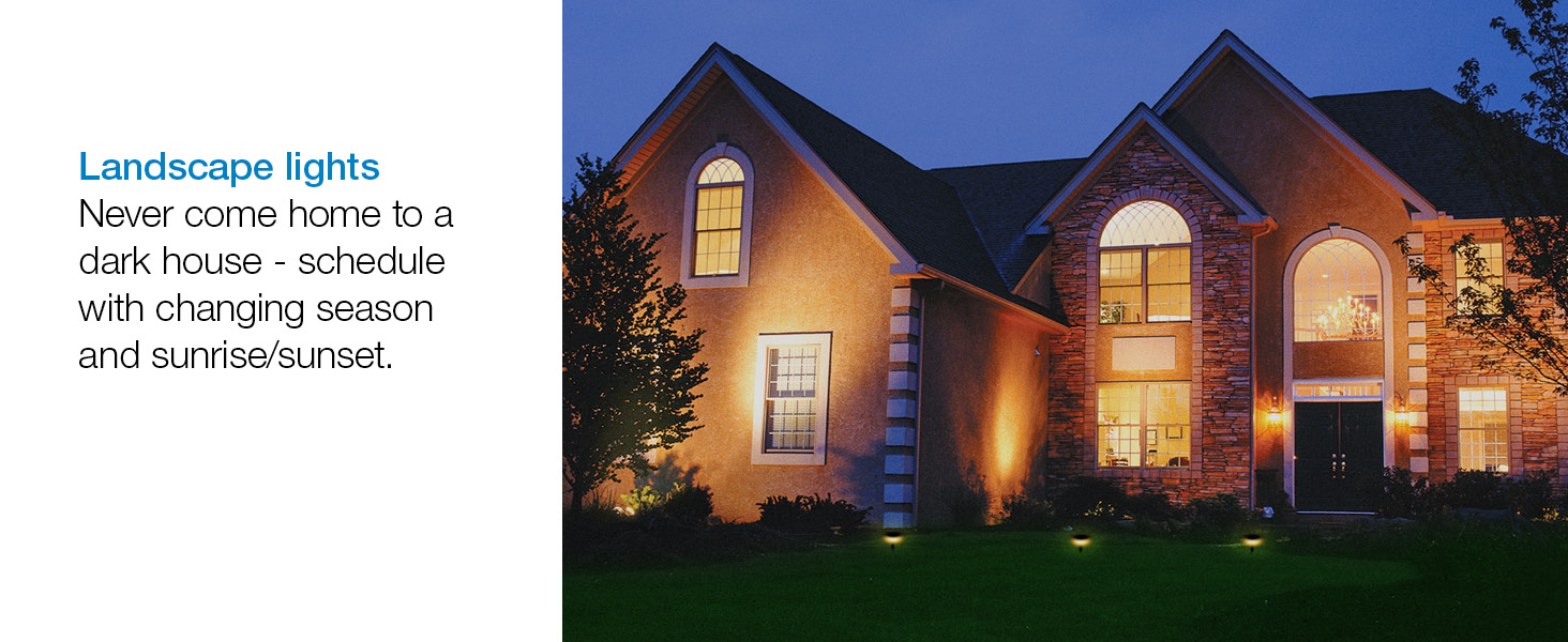 Schedule landscape lights to change with the seasons