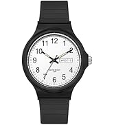 Waterproof Watches for Women White Ladies Female Easy to Read with Second Calendar Day Date Hand ...
