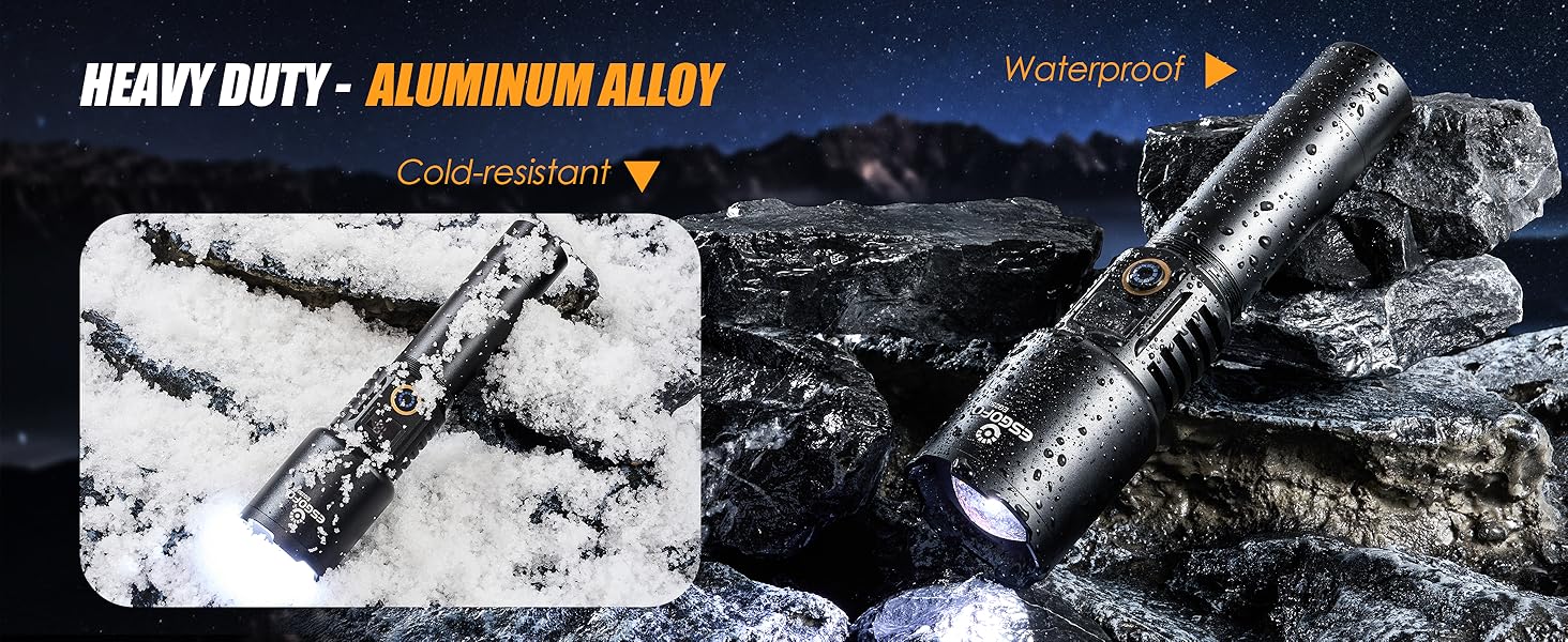 ESGOFO super bright LED rechargeable flashlight high lumens