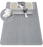 Coomazy Waterproof Silicone Cat Litter Mat - Non-Slip, Easy-to-Clean Litter Trapping Tray for All...