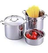 Cooks Standard Pasta Pot 18/10 Stainless Steel 12 Quart, Spaghetti Cooker Steamer Stock Pot Multi...