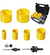 9 pcs M3 Bi-Metal Hole Saw Set, High Speed ??Steel Hole Saw Kit with 7/8"-2-7/8" (22-73mm) 6 pcs ...