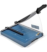 Guillotine Paper Cutter, 12" Heavy Duty 15-Sheet Capacity Trimmer with Protective Plate for Cards...