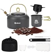 Alocs 2.3L Camping Coffee Pot Outdoor Coffee Maker Set, Hard Anodized Aluminum Camping Kettle wit...