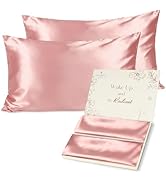 YANIBEST Satin Pillowcase for Hair and Skin - Satin Pillow Cases Queen Size Set of 2, Silk Pillow...
