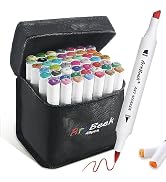 ArtBeek Alcohol Markers Brush Tip, Double Tipped Art Marker Set for Artist Adults Coloring Sketch...