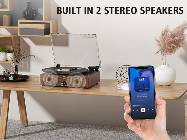 record player with speakers
