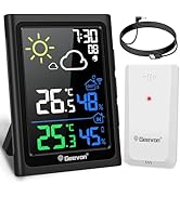 Geevon Weather Station Wireless Indoor Outdoor Thermometer Color Display